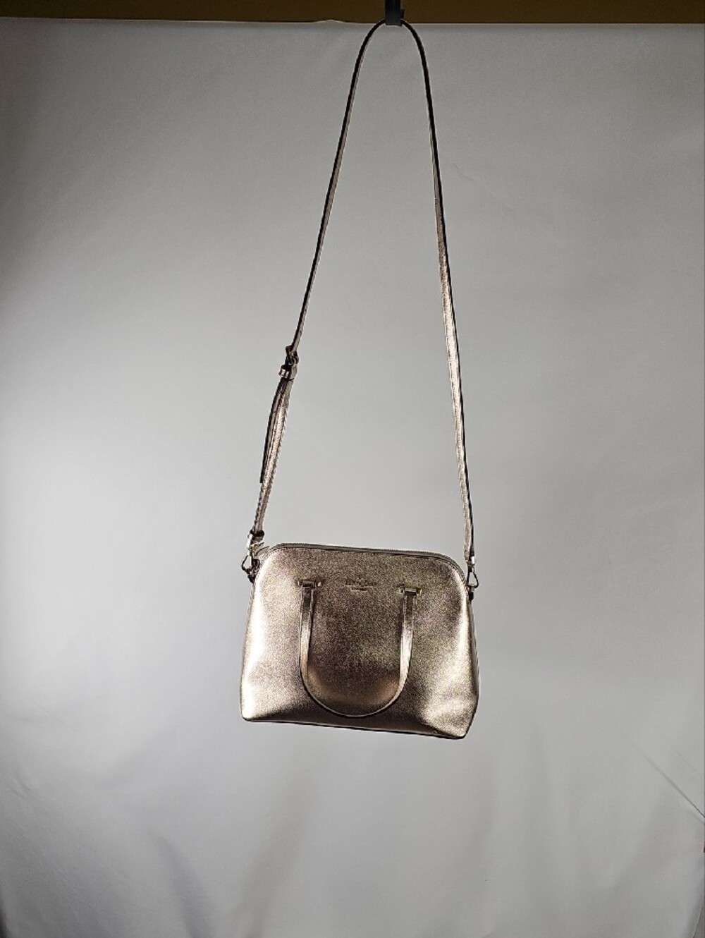kate spade Metallic Rose Gold Dome Satchel Handbag - Picture 6 of 13